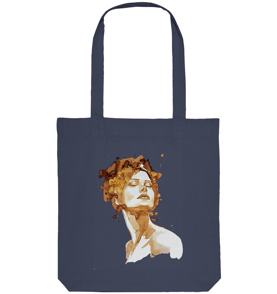 Kaffeemotiv Portrait mit Ginko - Organic Tote-Bag