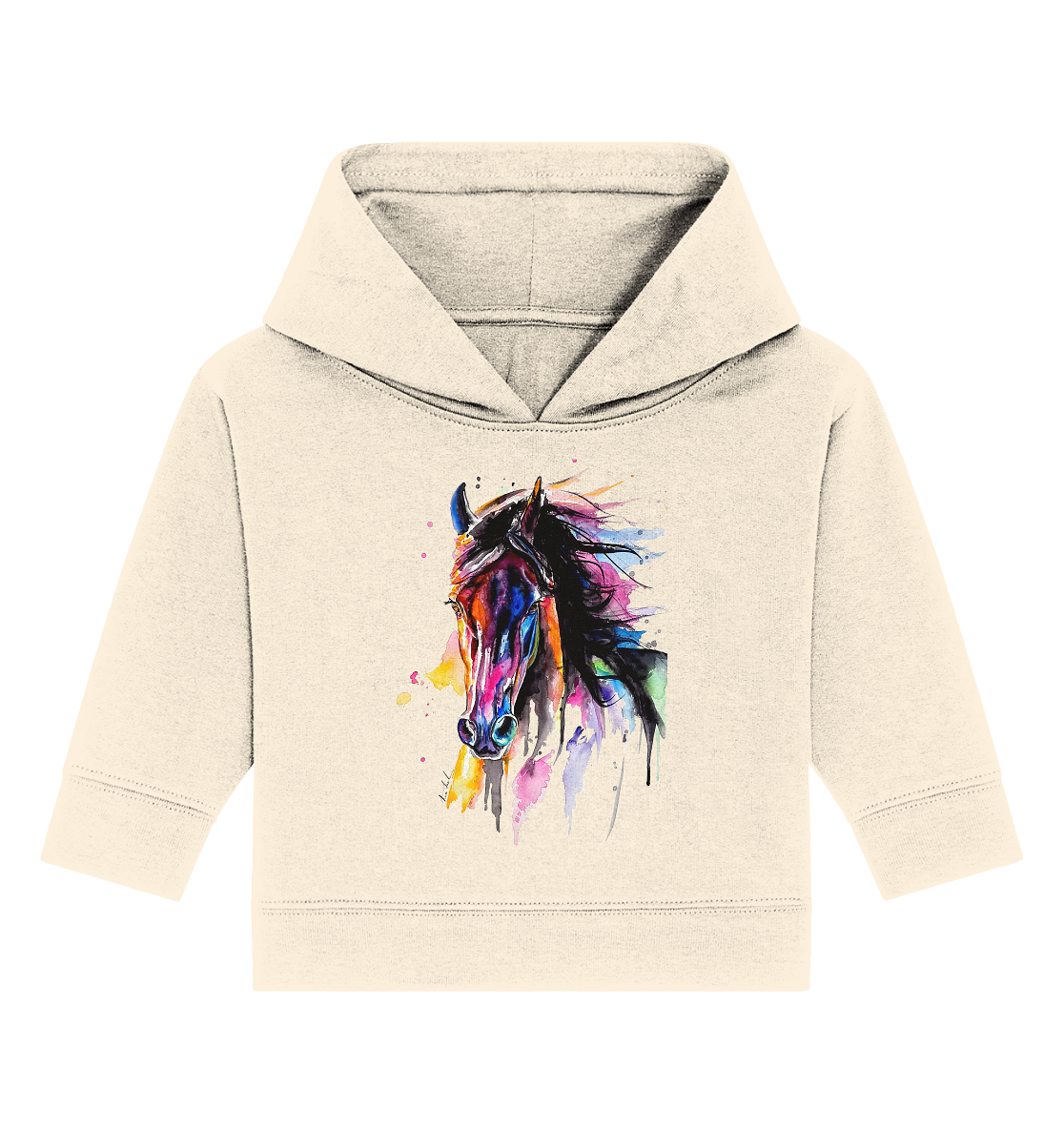 Schwarzes Pferd - Baby Organic Hoodie