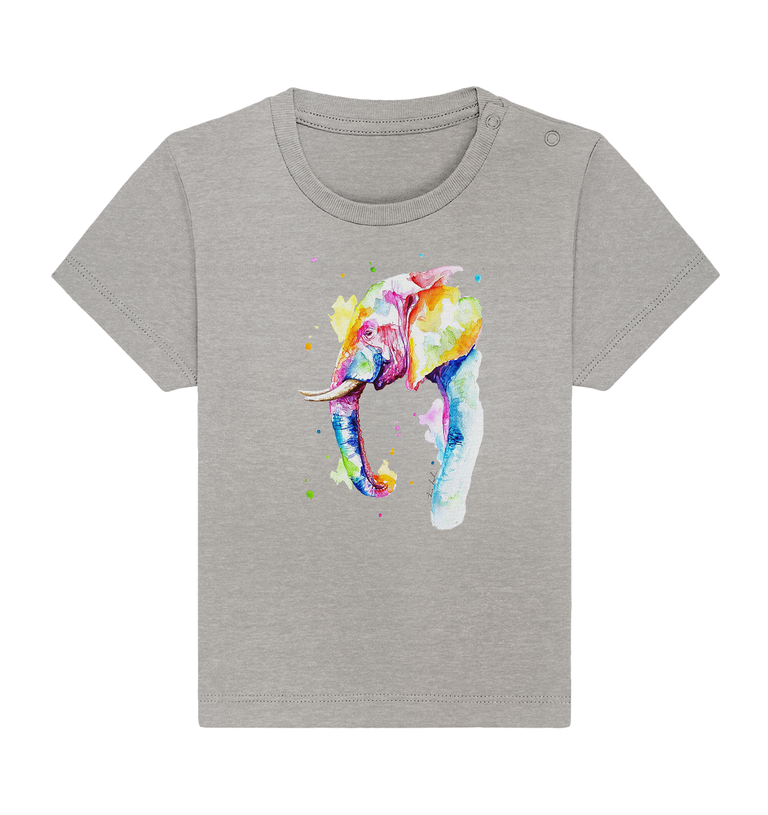 Bunter Elefant - Baby Organic Shirt