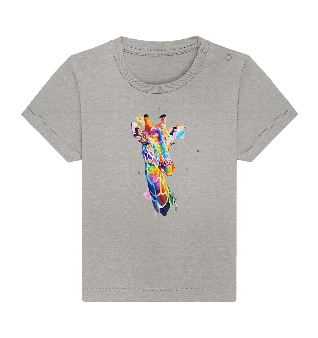 Motiv farbenfrohe Giraffe - Baby Organic Shirt