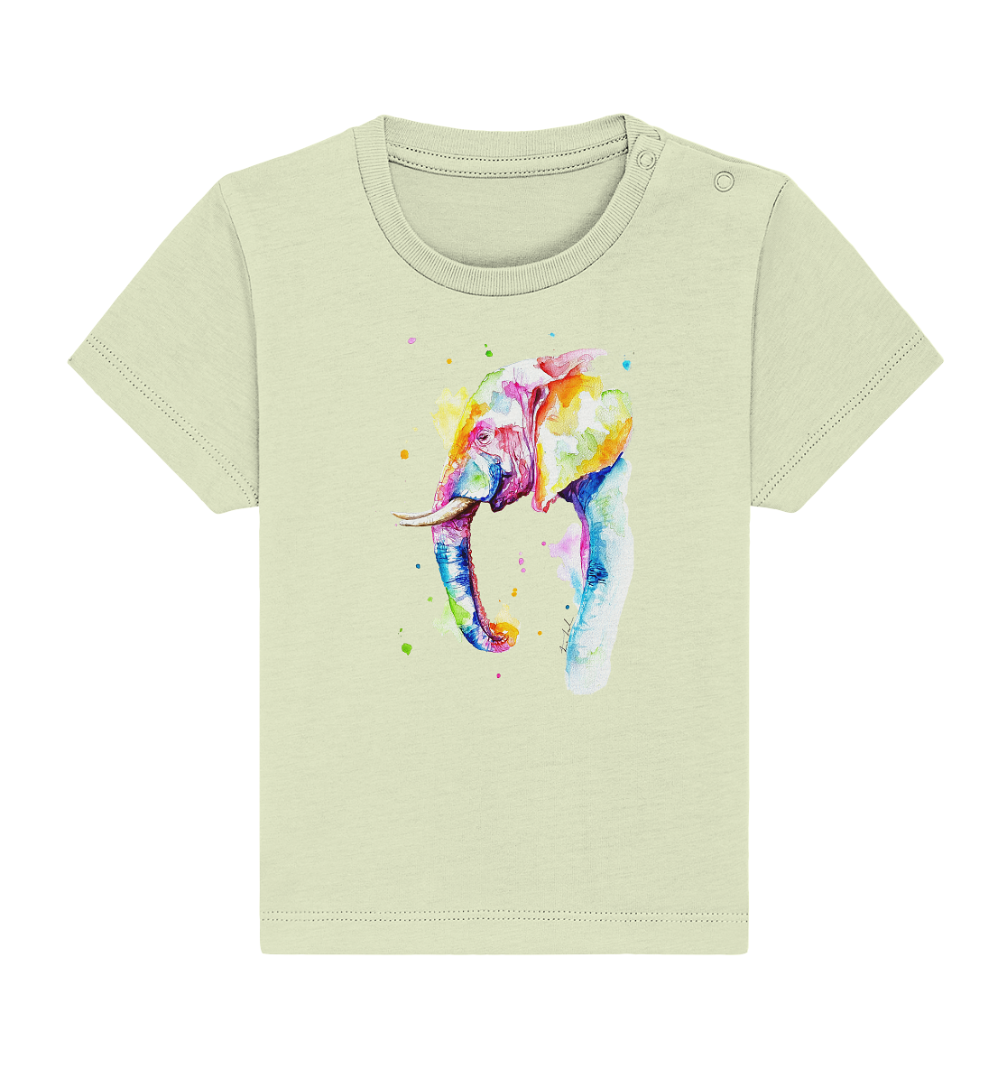 Bunter Elefant - Baby Organic Shirt