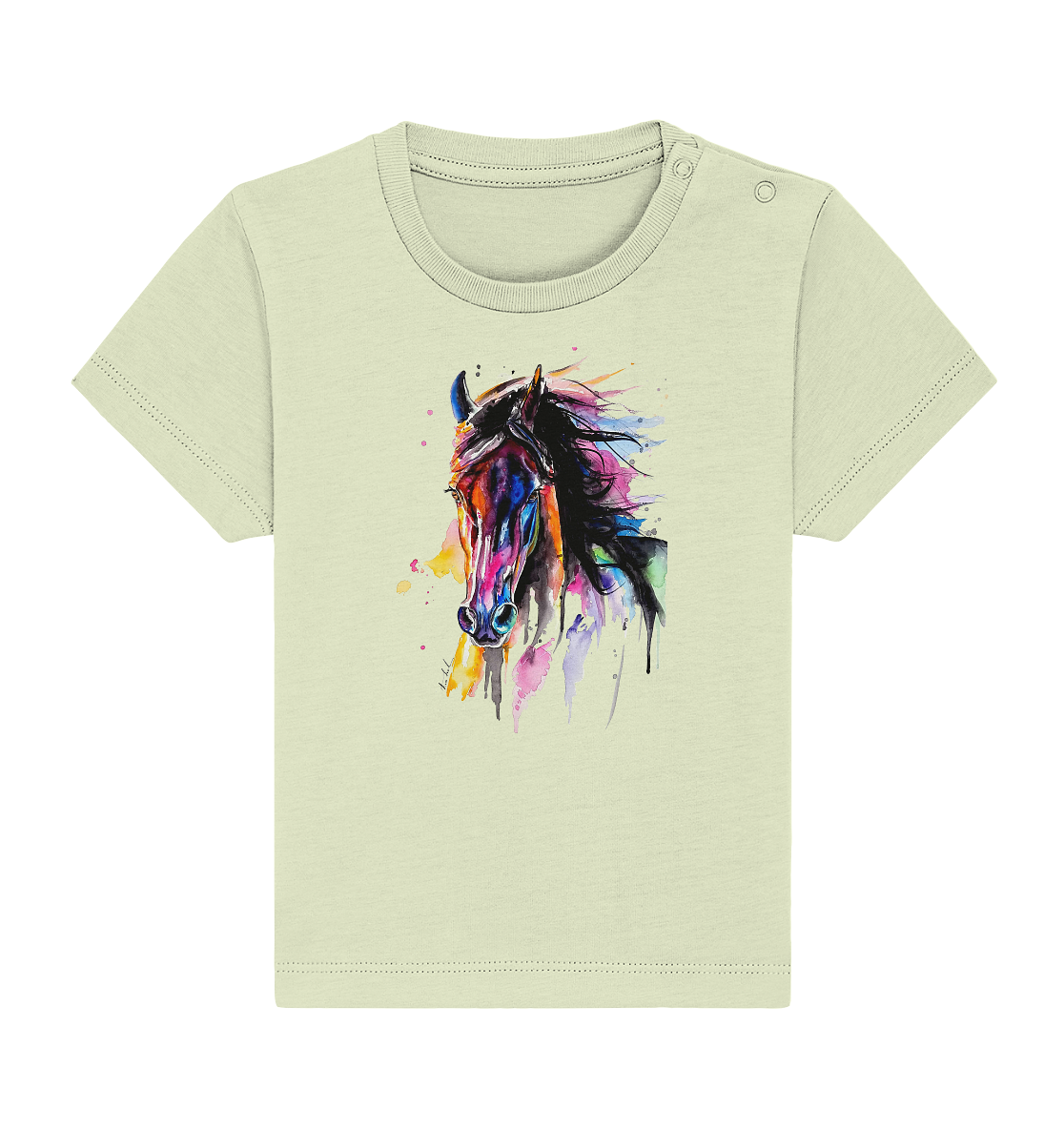 Schwarzes Pferd - Baby Organic Shirt