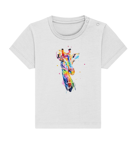 Motiv farbenfrohe Giraffe - Baby Organic Shirt