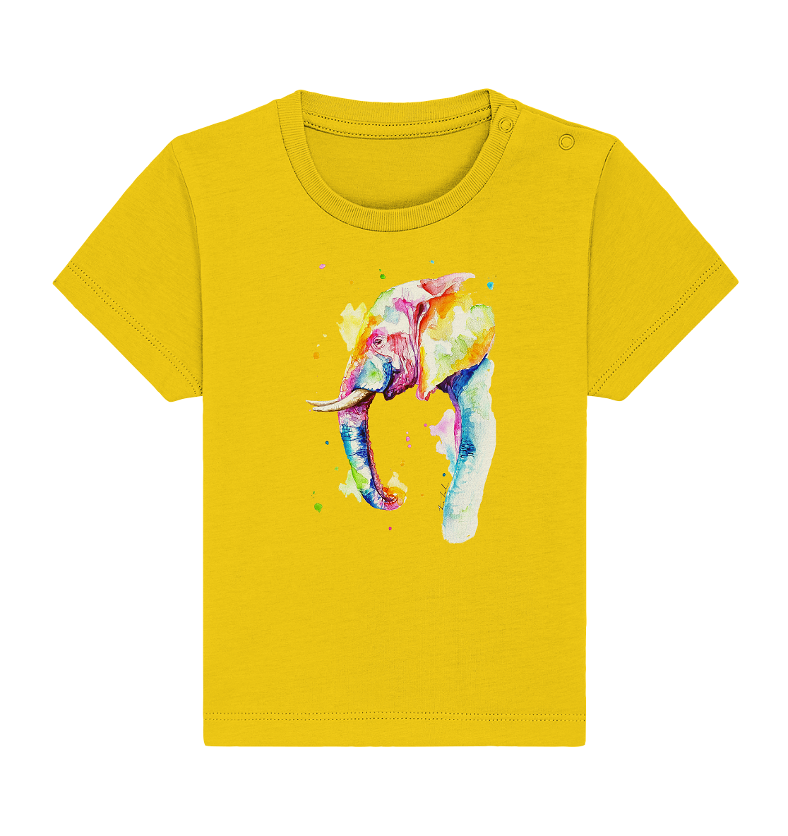 Bunter Elefant - Baby Organic Shirt