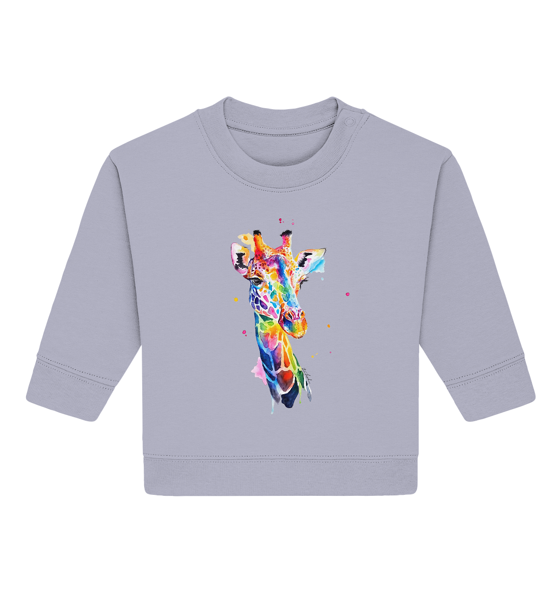 Motiv farbenfrohe Giraffe - Baby Organic Sweatshirt