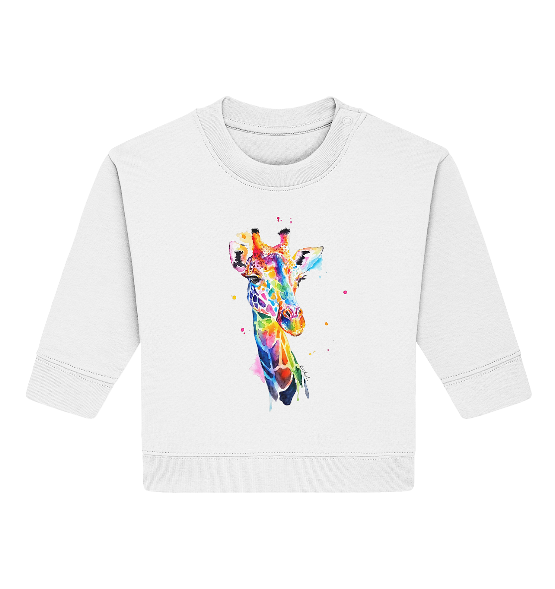 Motiv farbenfrohe Giraffe - Baby Organic Sweatshirt