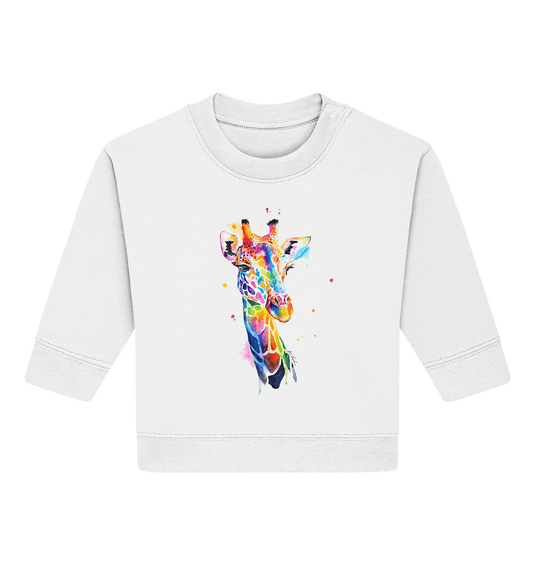 Motiv farbenfrohe Giraffe - Baby Organic Sweatshirt