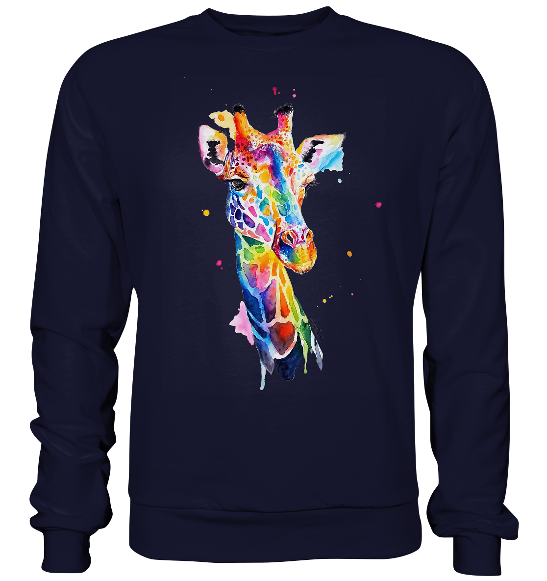 Motiv farbenfrohe Giraffe - Basic Sweatshirt