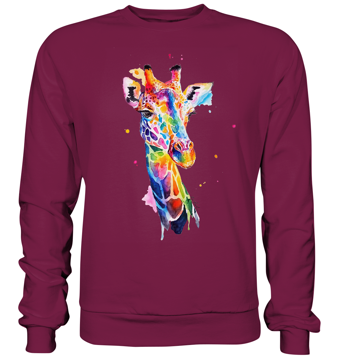 Motiv farbenfrohe Giraffe - Basic Sweatshirt