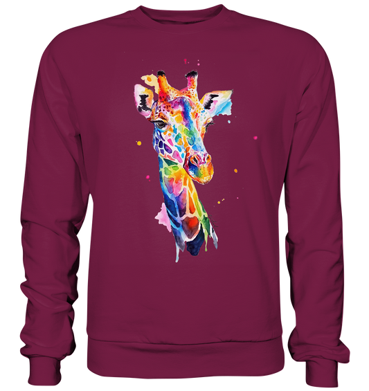 Motiv farbenfrohe Giraffe - Basic Sweatshirt