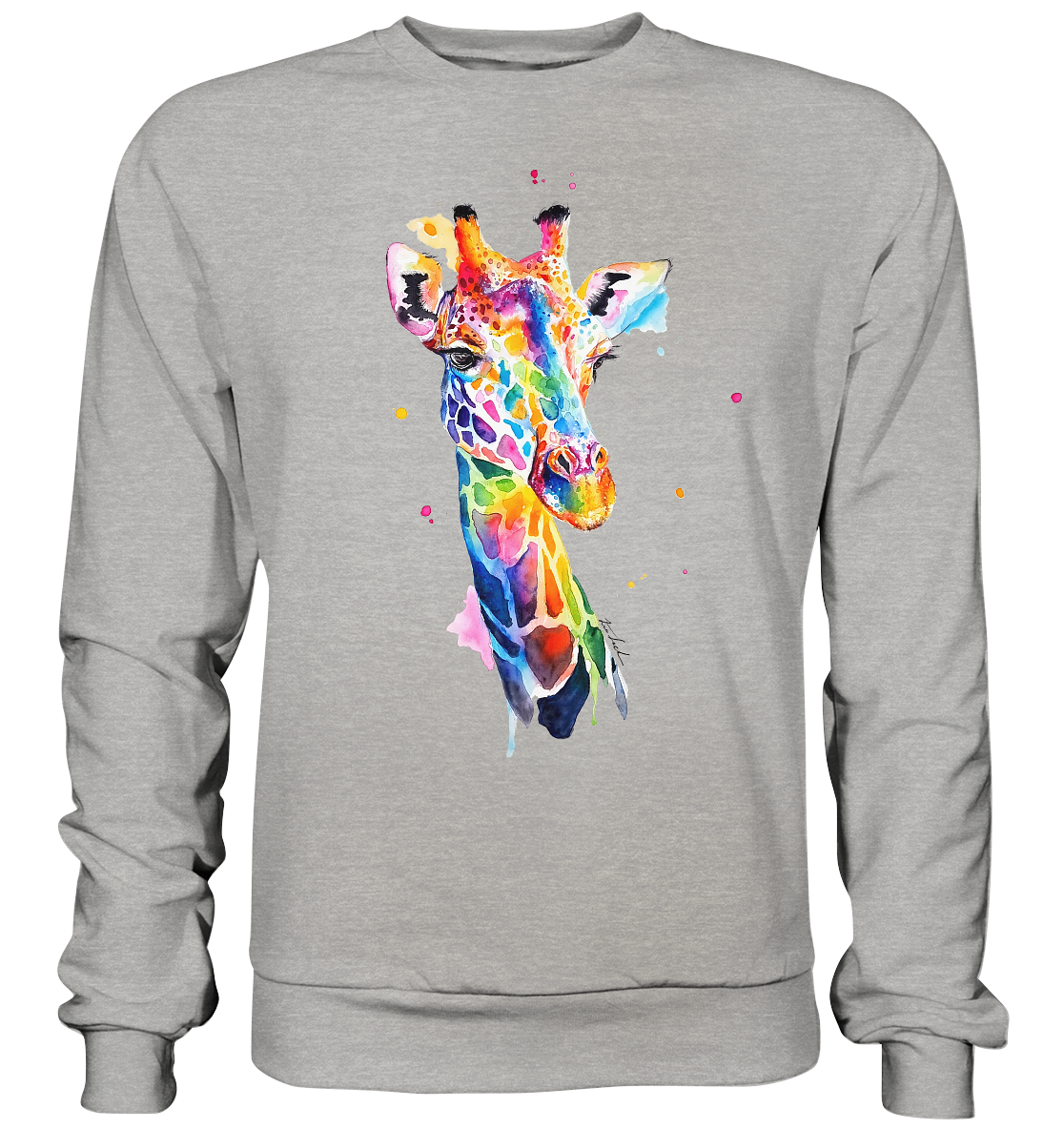 Motiv farbenfrohe Giraffe - Basic Sweatshirt