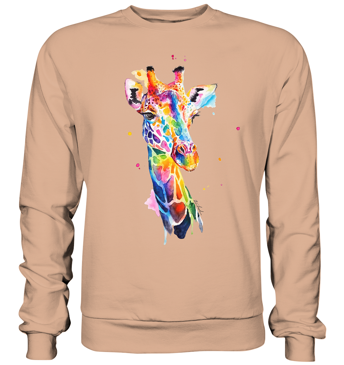 Motiv farbenfrohe Giraffe - Basic Sweatshirt