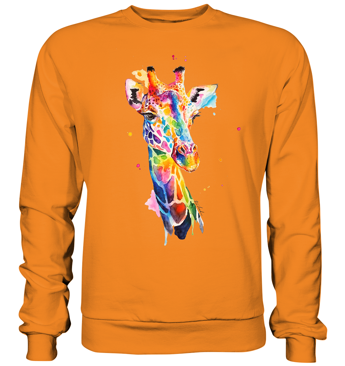 Motiv farbenfrohe Giraffe - Basic Sweatshirt