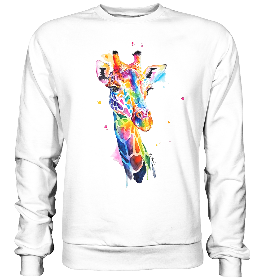 Motiv farbenfrohe Giraffe - Basic Sweatshirt