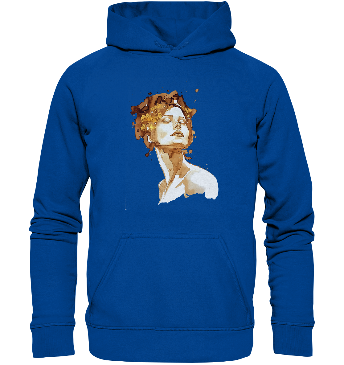 Kaffeemotiv Portrait mit Ginko - Basic Unisex Hoodie