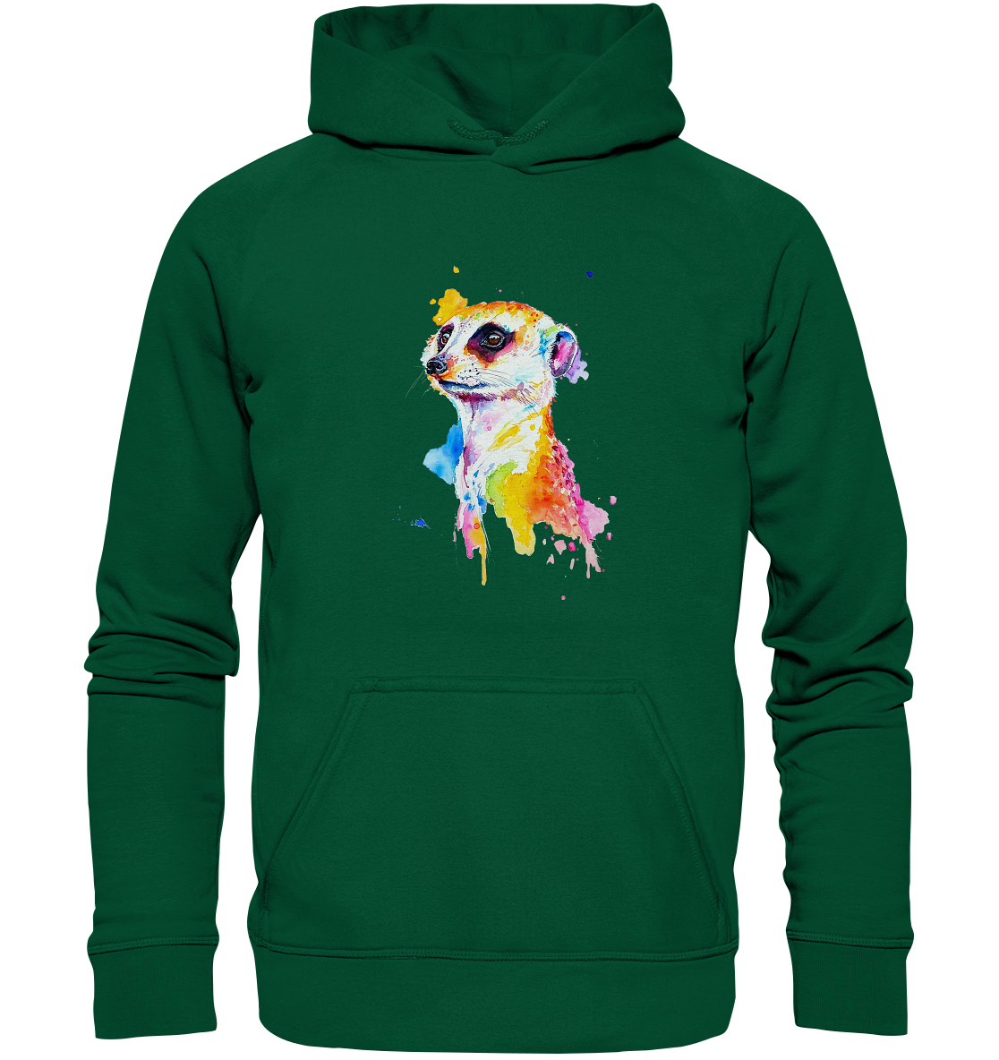 Motiv farbenfrohes Erdmännchen - Basic Unisex Hoodie