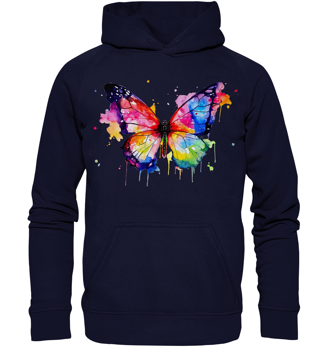 Motiv farbenfroher Schmetterling - Basic Unisex Hoodie