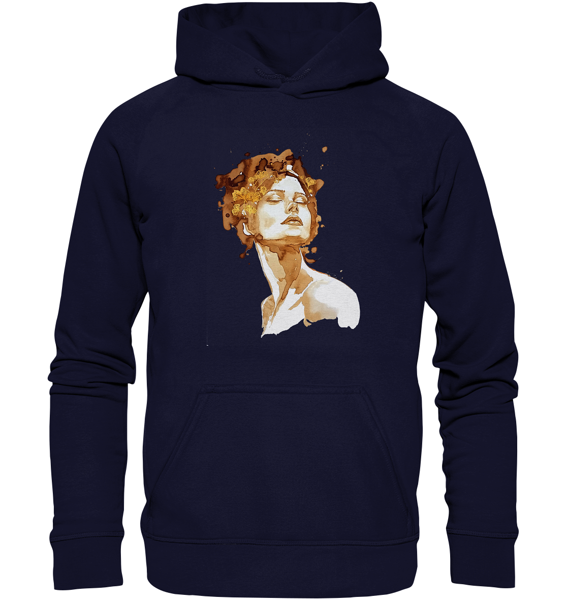 Kaffeemotiv Portrait mit Ginko - Basic Unisex Hoodie