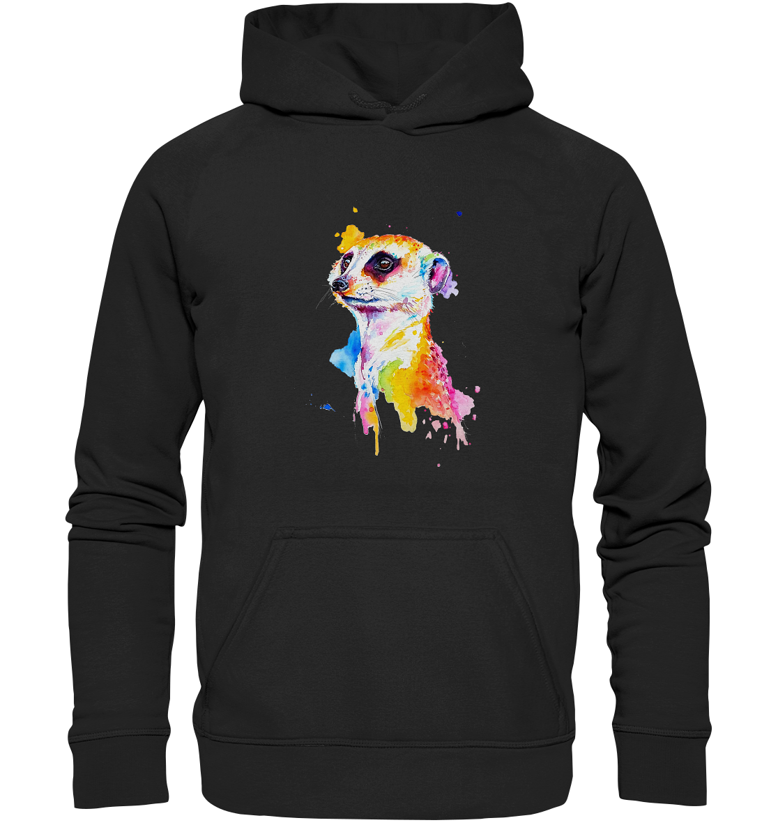 Motiv farbenfrohes Erdmännchen - Basic Unisex Hoodie