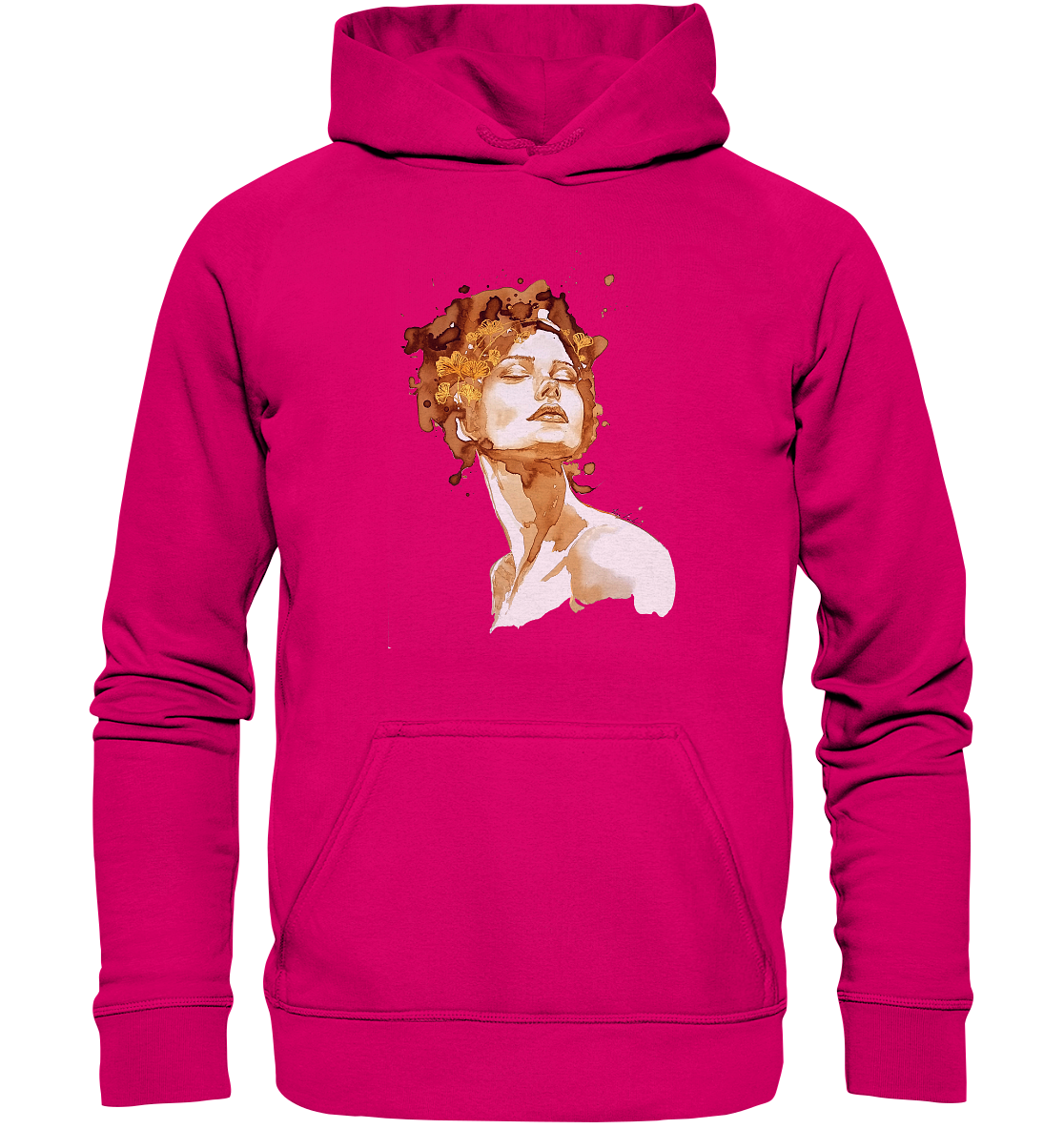 Kaffeemotiv Portrait mit Ginko - Basic Unisex Hoodie