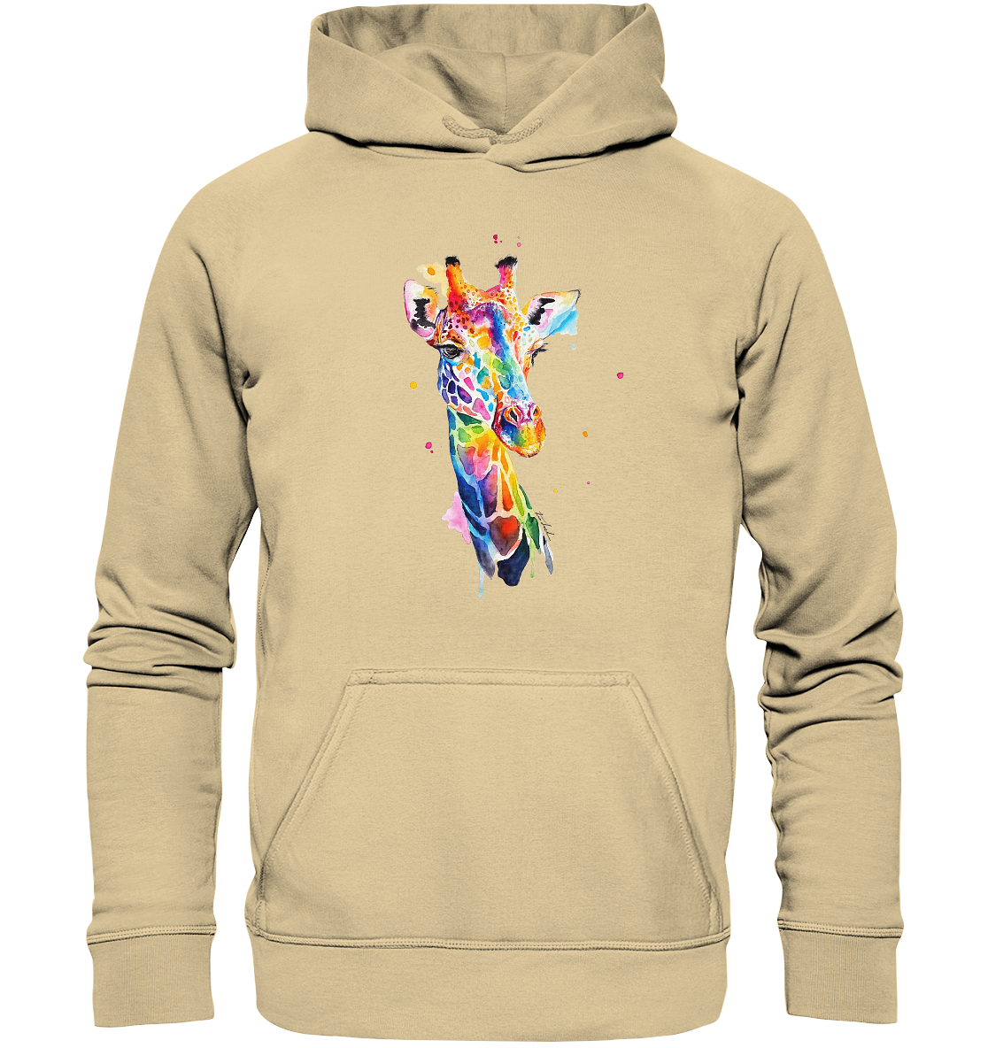 Motiv farbenfrohe Giraffe - Basic Unisex Hoodie