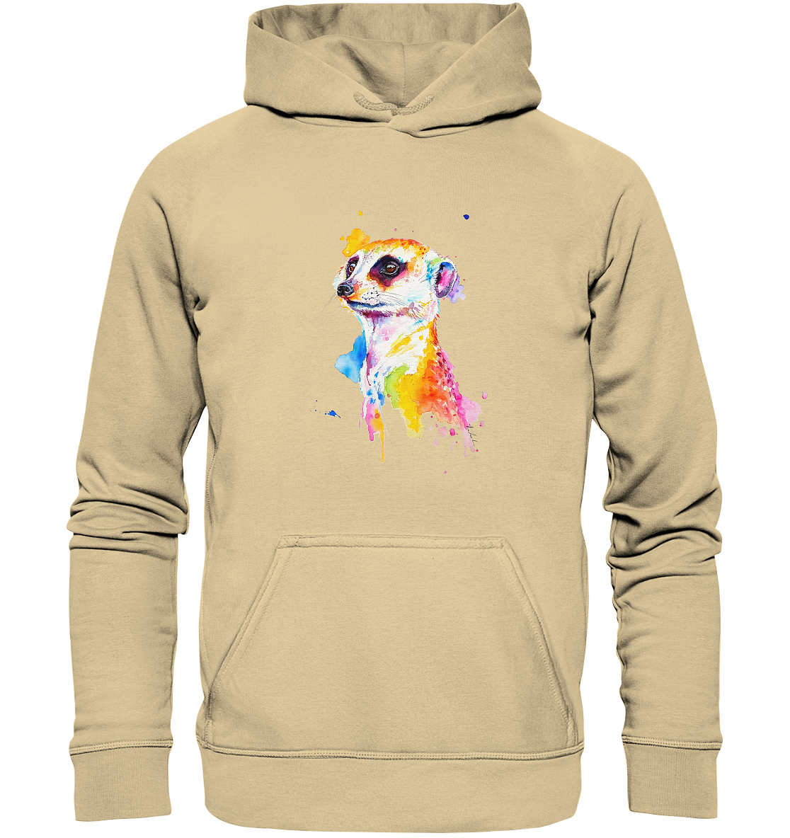 Motiv farbenfrohes Erdmännchen - Basic Unisex Hoodie