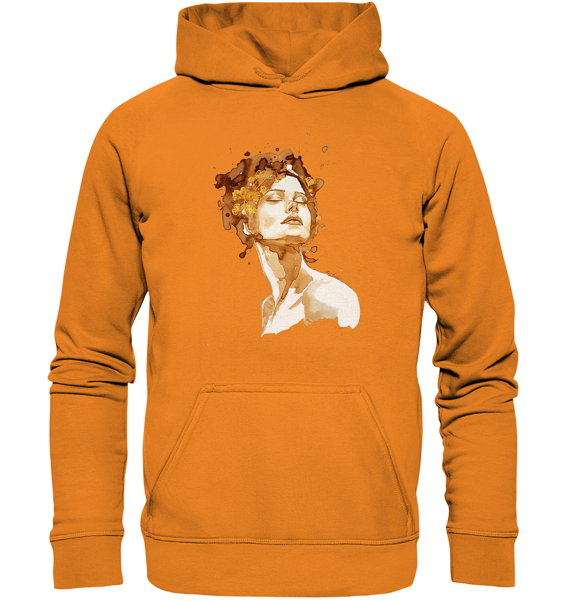 Kaffeemotiv Portrait mit Ginko - Basic Unisex Hoodie