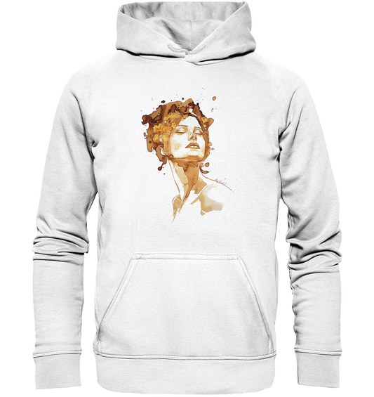 Kaffeemotiv Portrait mit Ginko - Basic Unisex Hoodie