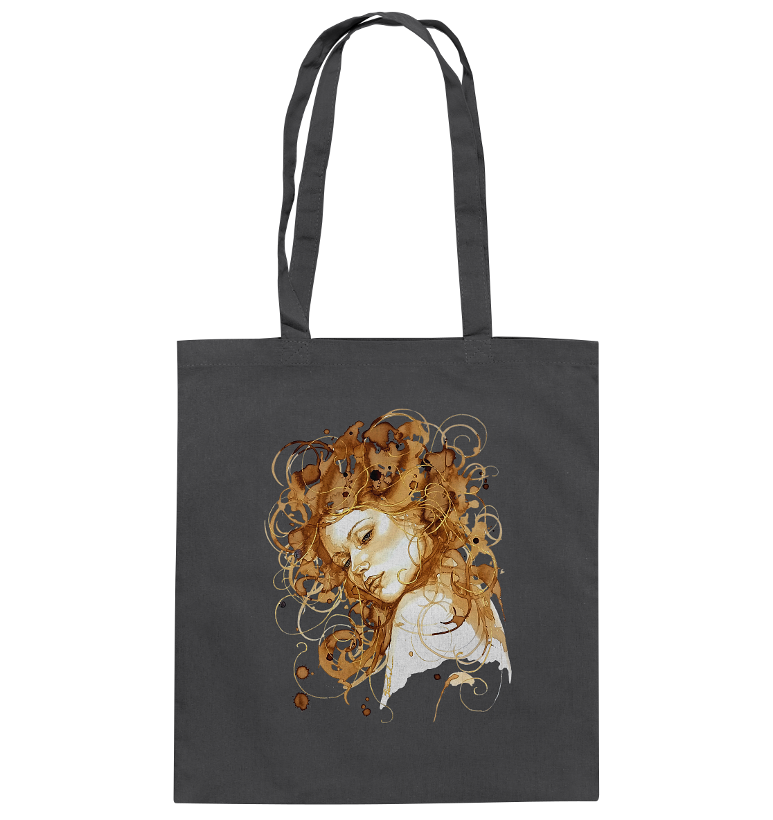 Kaffeemotiv Portrait mit goldenen Haaren - Baumwolltasche