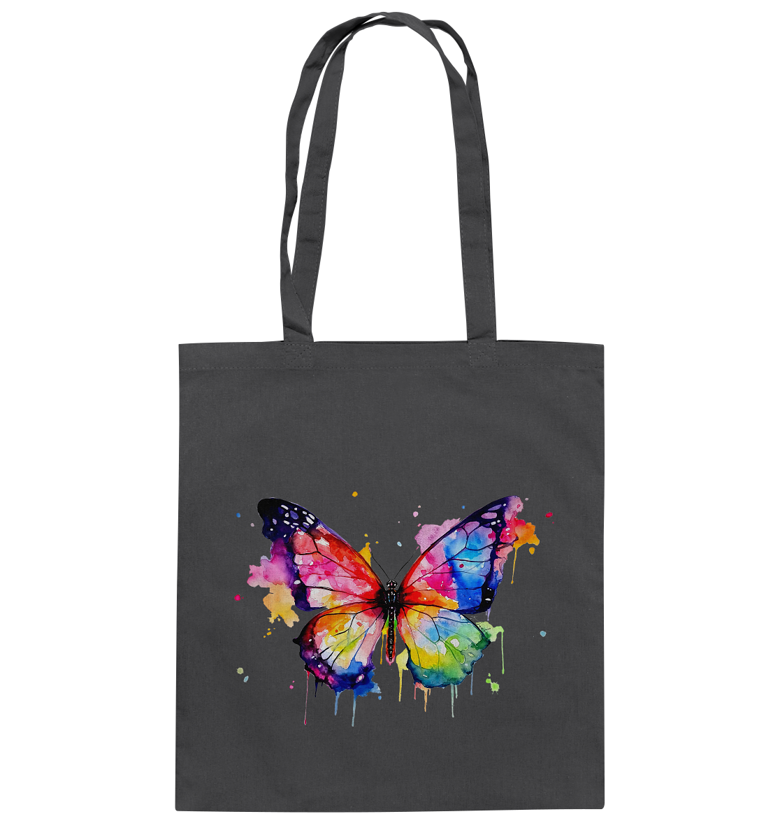 Motiv farbenfroher Schmetterling - Baumwolltasche