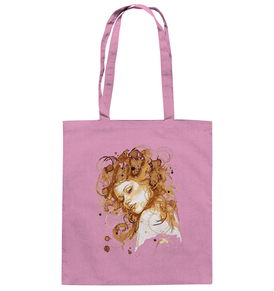 Kaffeemotiv Portrait mit goldenen Haaren - Baumwolltasche