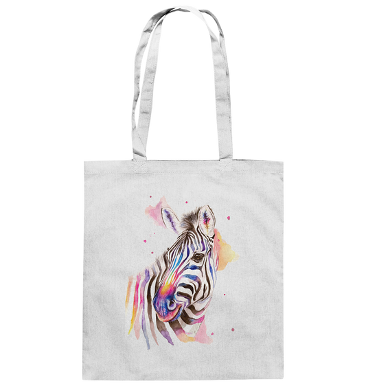 Buntes Zebra - Baumwolltasche