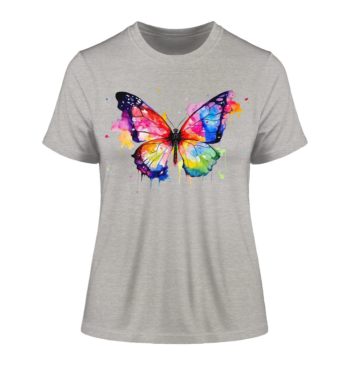 Motiv farbenfroher Schmetterling - Fitted Ladies Organic Shirt