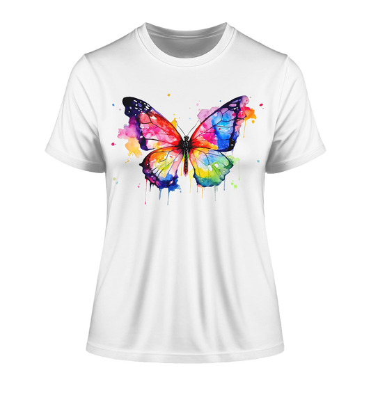 Motiv farbenfroher Schmetterling - Fitted Ladies Organic Shirt