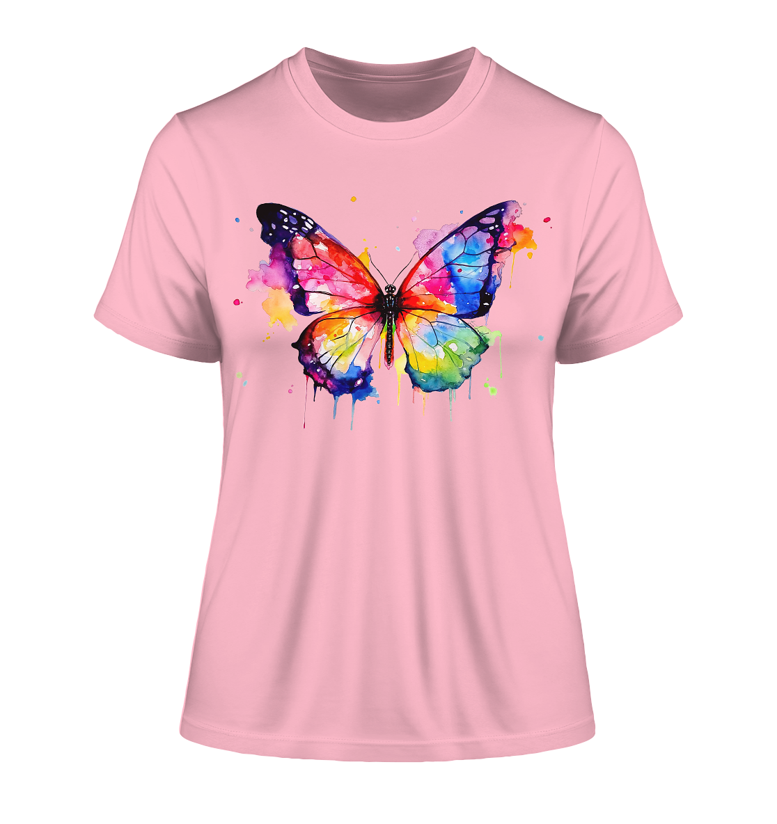 Motiv farbenfroher Schmetterling - Fitted Ladies Organic Shirt