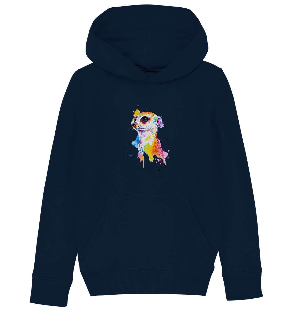 Motiv farbenfrohes Erdmännchen - Kids Organic Hoodie