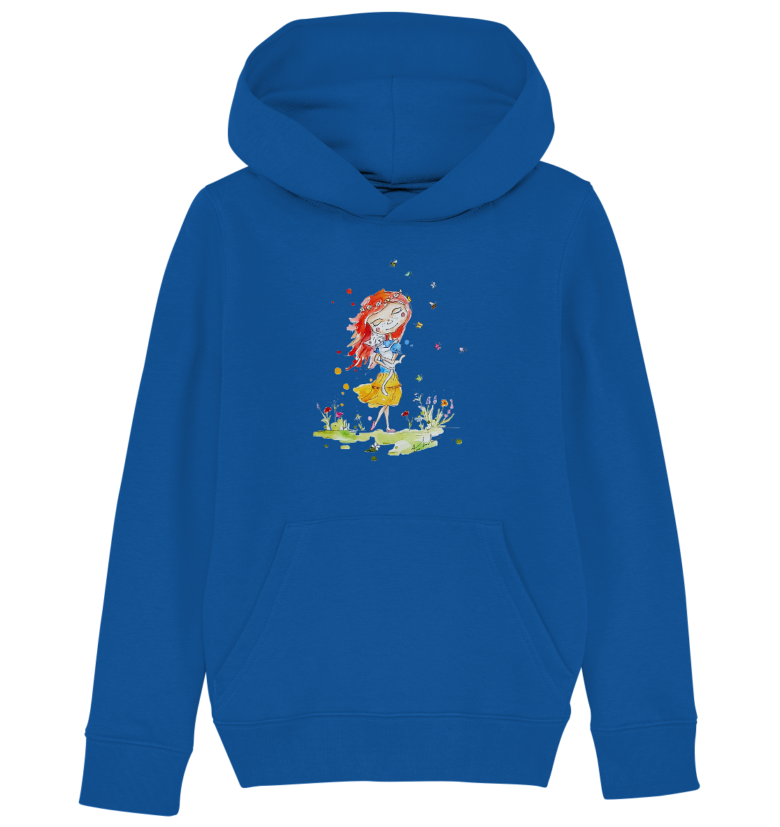 Sommerliches Mädchen mit Katze - Kids Organic Hoodie