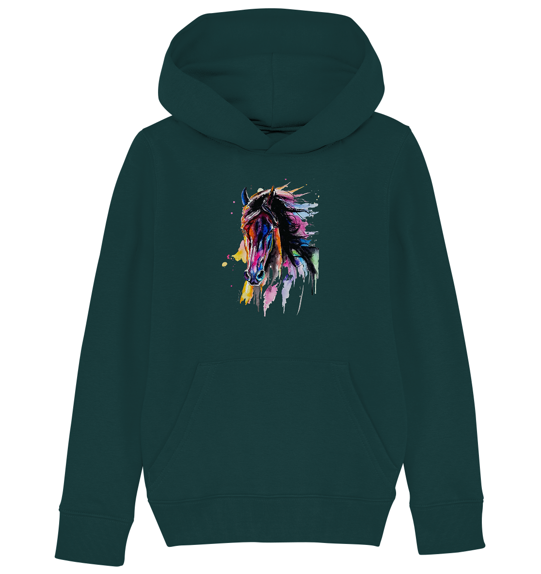 Schwarzes Pferd - Kids Organic Hoodie