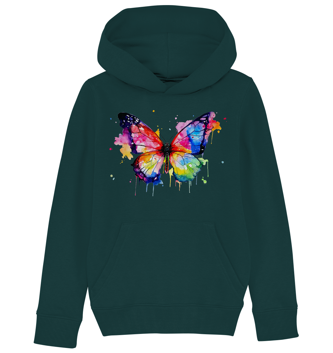 Motiv farbenfroher Schmetterling - Kids Organic Hoodie