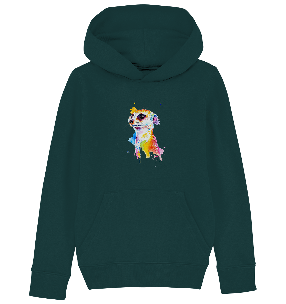 Motiv farbenfrohes Erdmännchen - Kids Organic Hoodie