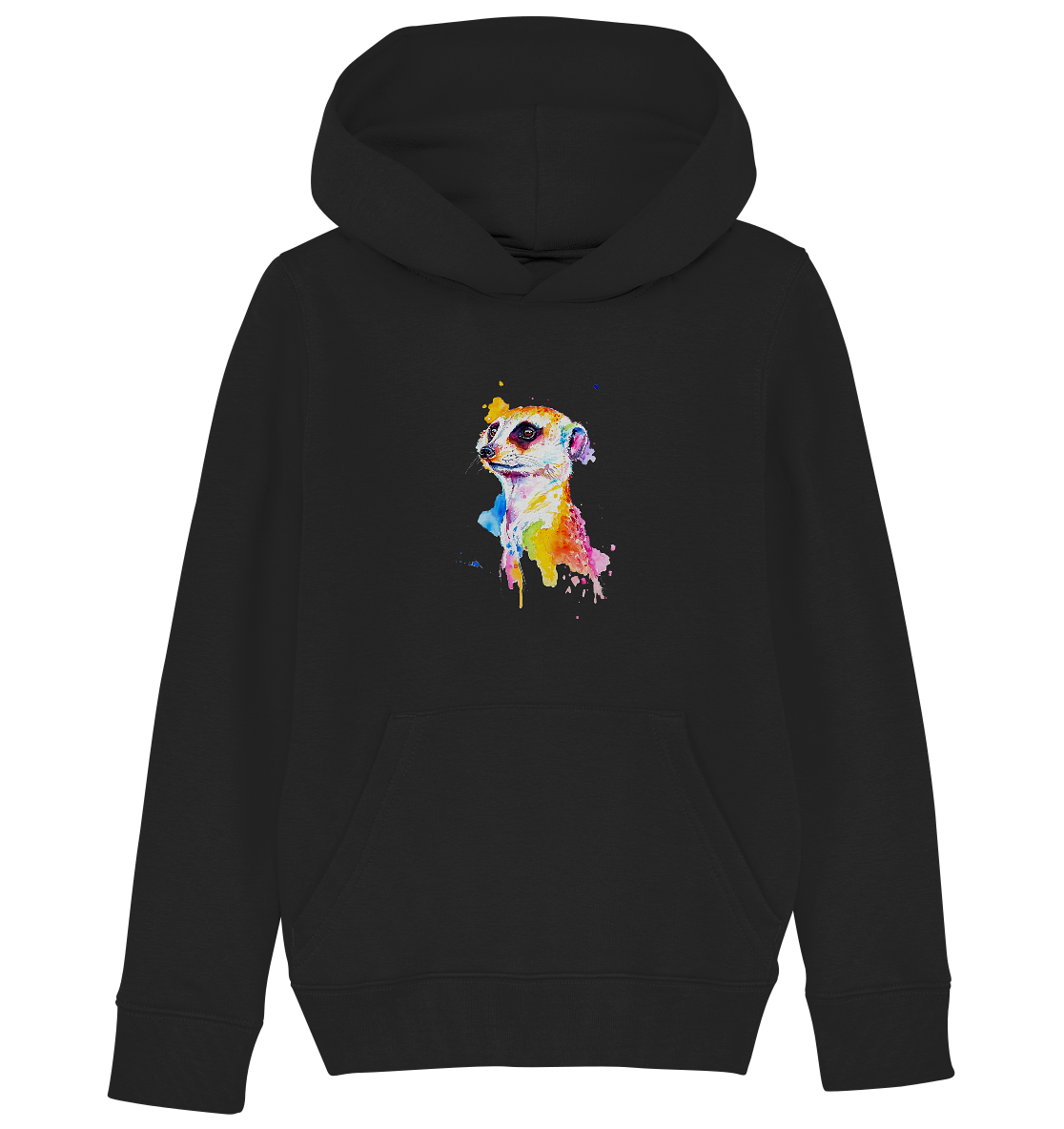 Motiv farbenfrohes Erdmännchen - Kids Organic Hoodie