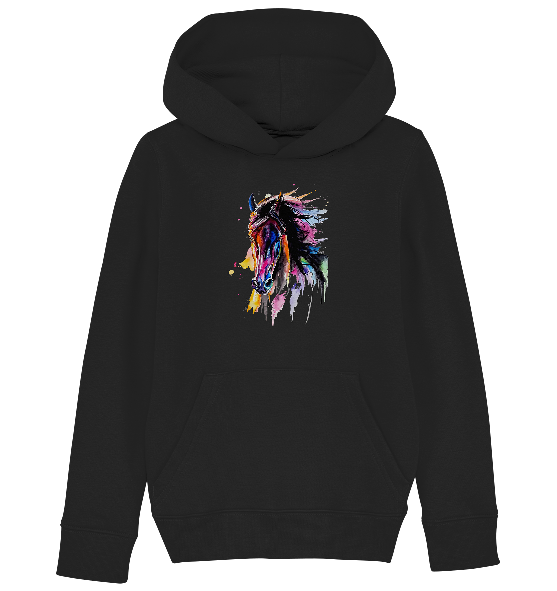 Schwarzes Pferd - Kids Organic Hoodie