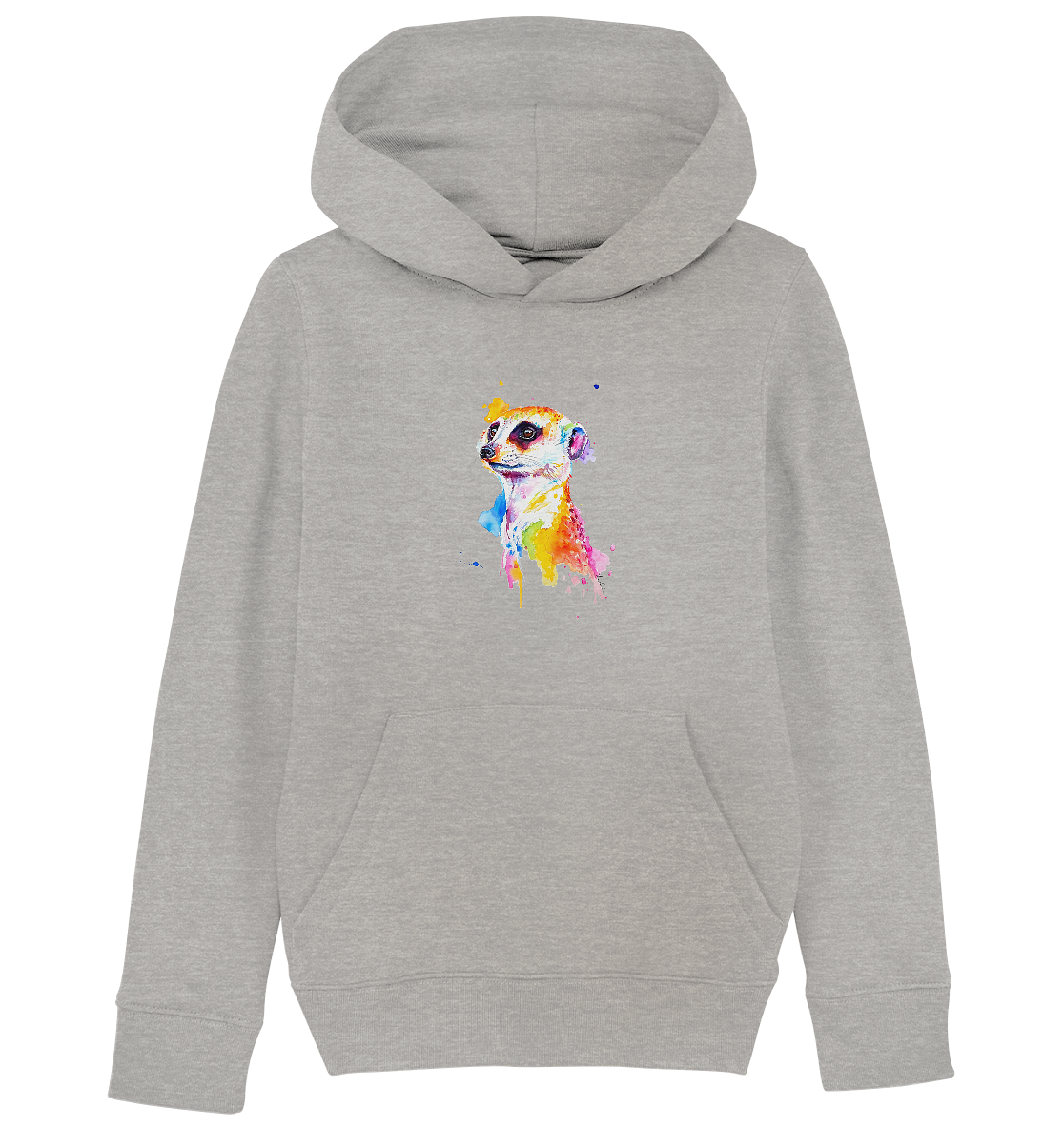 Motiv farbenfrohes Erdmännchen - Kids Organic Hoodie