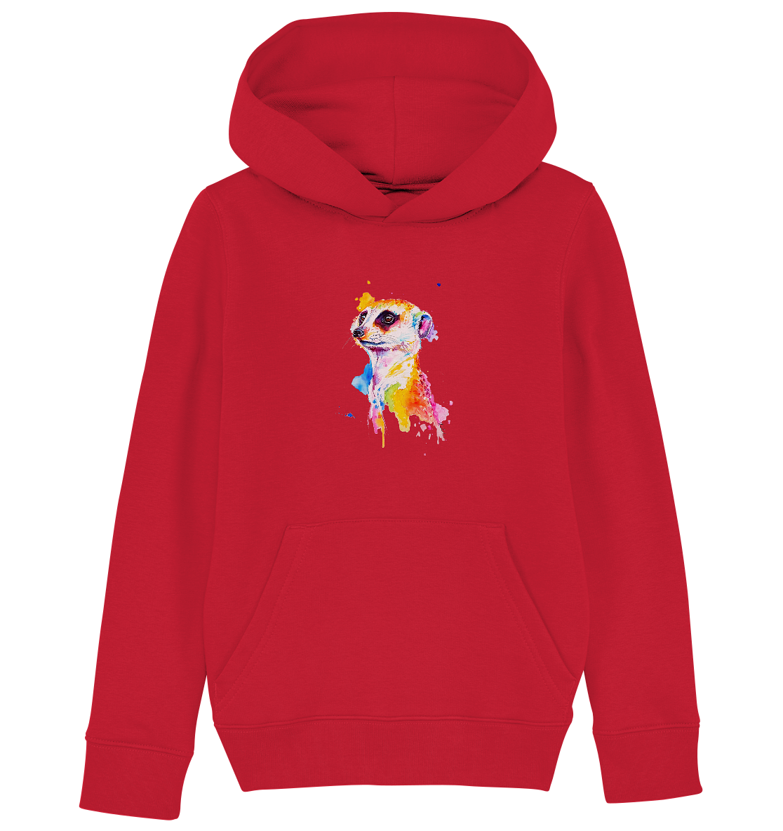 Motiv farbenfrohes Erdmännchen - Kids Organic Hoodie