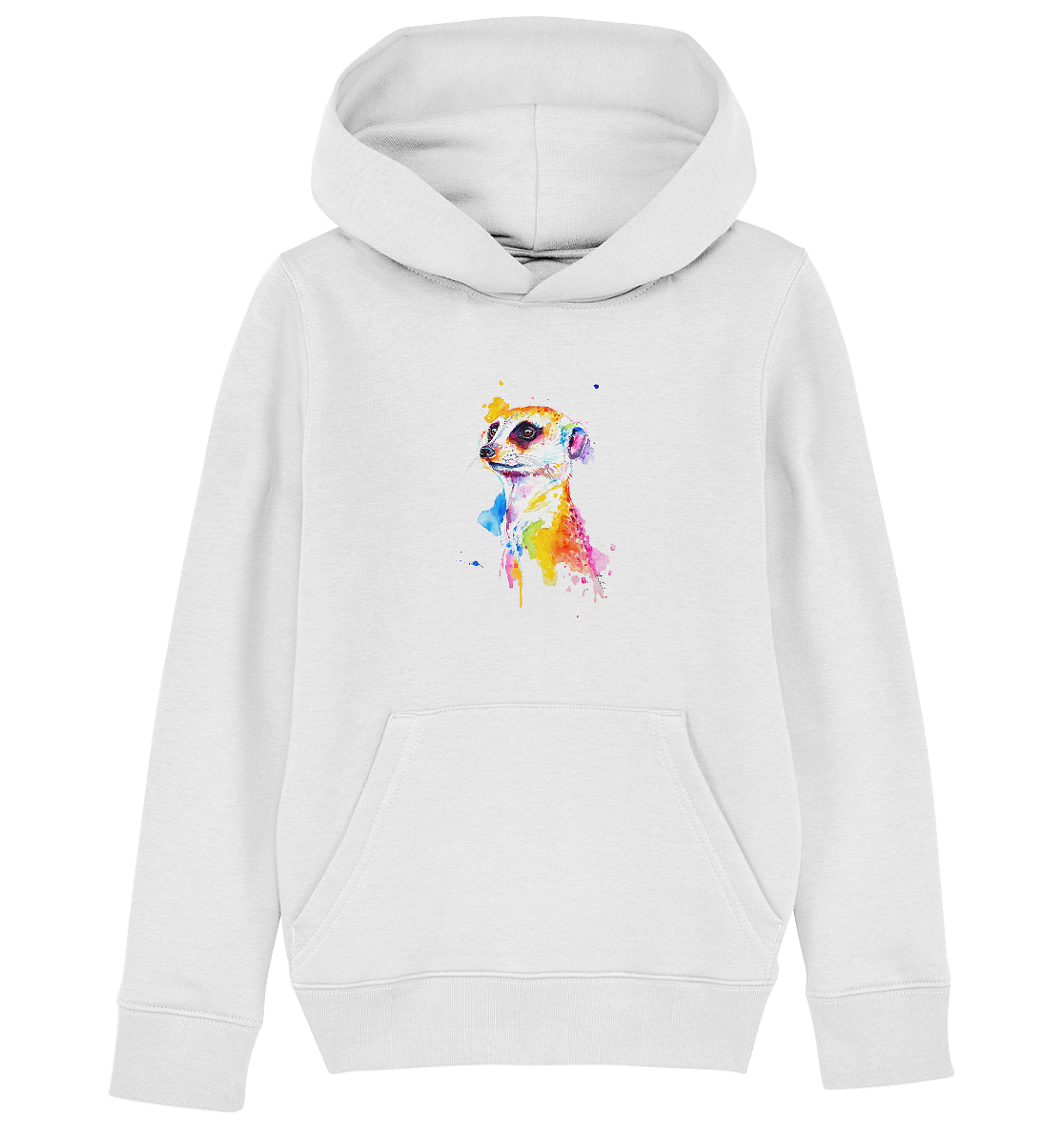 Motiv farbenfrohes Erdmännchen - Kids Organic Hoodie