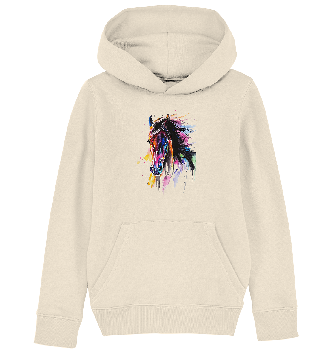 Schwarzes Pferd - Kids Organic Hoodie