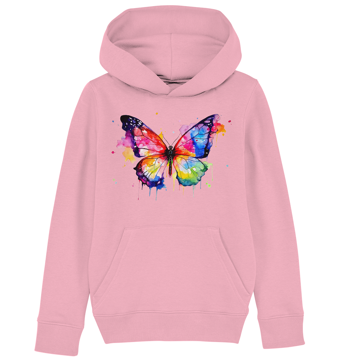 Motiv farbenfroher Schmetterling - Kids Organic Hoodie