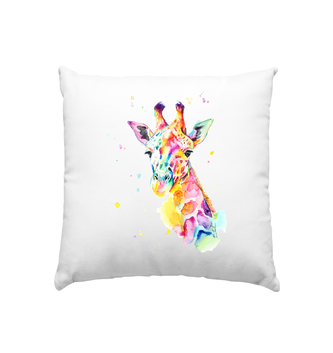 Bunte Giraffe - Kissen 40x40cm