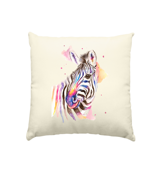 Buntes Zebra - Kissen natur 40x40cm