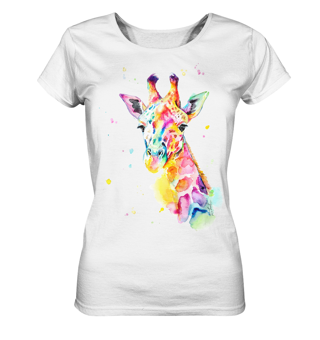 Bunte Giraffe - Ladies Organic Basic Shirt